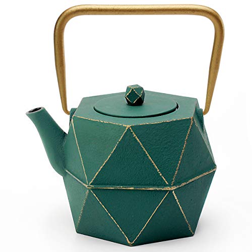 Toptier Cast Iron Teapot, Stovetop Safe Japanese Cast Iron Tea Kettle