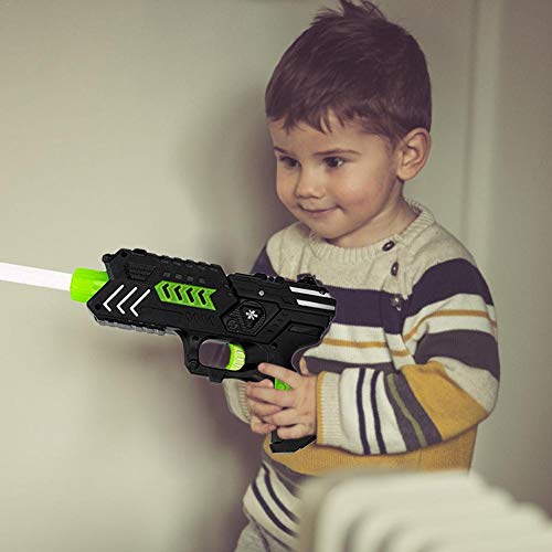 Glow in The Dark Shooting Games,Foam Dart Blasters & Floating Target Set,Flying Ball Shooting Game Toy,Target Practice Toys with Music as Birthday Gift(Black and Green)