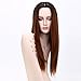 Ombre Synthetic Wigs Brown Natural Looking 2 Tone Black Roots Long Straight Dark Brown Wig Heat Resistant Wigs with Wig Cap (Brown)