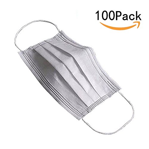 CTKcom 100 Pieces Four Layer Healthy Disposable Charcoal Activated Carbon Home And Surgical Face Masks, Filter Antivirus Bacteria Latex Free Soft & Light,2 Pack