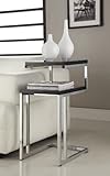 Black Finish Chrome Chair Side End Snack Table ()