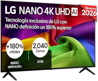 50NU800B6LC - TV de 50", Nano 4K UHD AI, Smart TV, WebOS 25 (Atualizável), processador AI Alpha 7 Gen9, 144Hz, HDR10 e Dolby Digital Plus, Magic Remote, Alexa/Google Assistant, preto