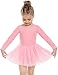 Arshiner Girls' Classic Long Sleeve Sequins Tutu Dress Leotard