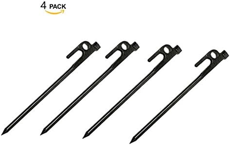 8-In Heavy Duty Steel Tent Stakes,Tent Pegs,Solid Tent Nails for Camping,Climbing,Hiking (4)