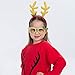 6 Pcs Christmas Reindeer Headbands and 6 Pcs Christmas Party Fancy Glasses Frames Bundle Pack of 12 for Christmas and Holiday Parties (ONE SIZE FIT ALL)