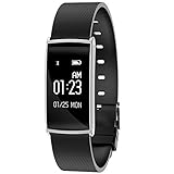 Huaker Smart Band Operating Manual Activity Tracker : Heart Rate Monitor Wireless Bluetooth Smart Wristband Bracelet, Waterproof Fitness Watch (silver gray)