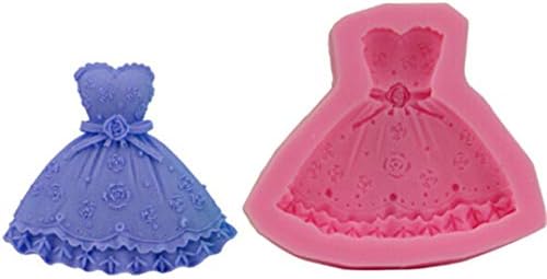 Underleaf ピンクプリンセスドレス形状金型シリコーンケーキ型手作り石鹸金型キッチンツール