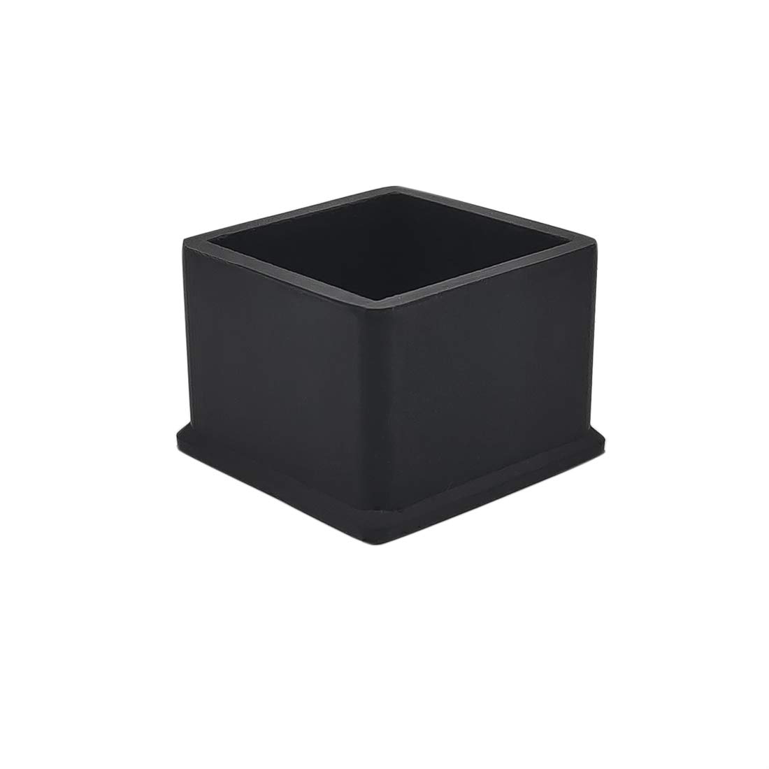 Flyshop Square Durable Anti-Slip Rubber Tips Stoppers Chair Leg Caps Covers Furniture Floor Protectors 38 x 38mm (1-1/2" x 1-1/2") Black 10Pcs