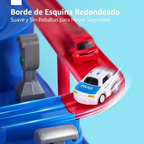 hahaland Toys Kids 2 Years - Track Cars Circuit Cars for Kids 2 3 4 5 Years - Educational Interactive Logic Game Gift for Boy Girl