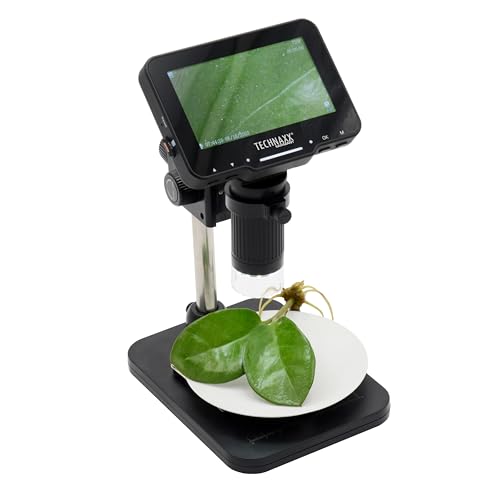 Microscope Digital avec Grossissement 50x, Écran IPS 4,3 Pouces, 8 LED, Enregistrement Photo & Vidéo, Connexion USB PC, Microscope Portable pour Pièces, Électronique & Plantes – TX-277