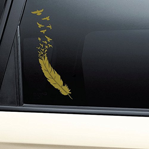 Birds of a Feather Vinyl Decal Laptop Car Truck Bumper Window Sticker - Metallic Gold Matte