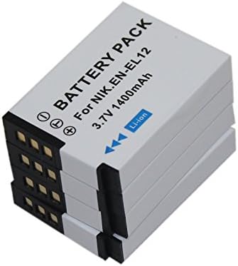4x Battery for EN-EL12 ENEL12 Coolpix A900 AW100 AW100s AW110 AW110s AW120 AW120s AW130s P300 P310 P330 P340 S1000pj S1100pj S9200 S9300 S9500 S9600 S9700 S9700s S9900 S9900s S31 S640 S70 AW300 AW300s
