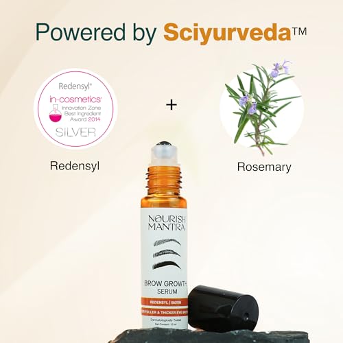 Nourish Mantra Brow Growth Serum (10ml) / Formulated with Redensyl, Biotin, Peptides & Amino Acids/For Brow Growth and Thickness
