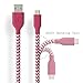 [3 Pack] Fasgear Micro USB(10ft) - Durable Charging Cables [Braided Nylon] for Samsung, Nexus, LG, Android Smartphone and More (Purple,Rose,Pink)