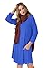 JollieLovin Women's Casual Swing 3/4 Sleeve Pockets T-Shirt Loose Dress (Blue, 1X)