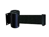 Tensabarrier 896-STD-33-MAX-NO-B9X-C Standard Wall Mount, No Custom Black Webbing Standard Belt End, Maximum 13', Black