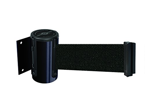 Tensabarrier 896-STD-33-MAX-NO-B9X-C Standard Wall Mount, No Custom Black Webbing Standard Belt End, Maximum 13', Black