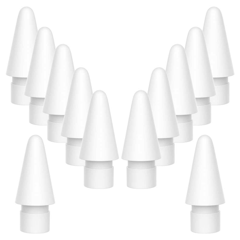 Replacement Tips Compatible with Apple Pencil 2 Gen iPad Pro Pencil - iPencil Nib for iPad Pencil 1 st/Pencil 2 Gen White 12 Pack
