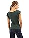 PattyBoutik Women Scoop Neck Flutter Tank Top (Dark Green Medium)