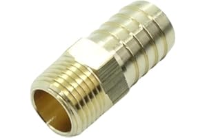 CDQBWKJGFJ 3 Pcs 3/4" Barb x 1/2" NPT Male Pipe Fitting Brass Hose Barb Adapter