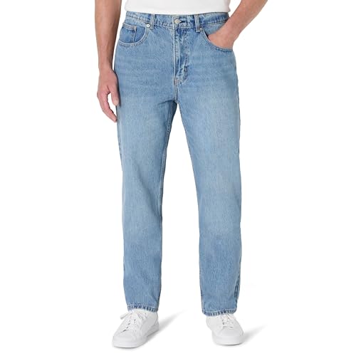 Amazon Essentials Men's Rigid Loose Fit Jeans, Vintage Blue, 35W x 28L