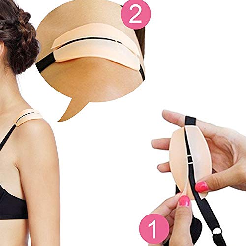 Lady Up 4 Pairs Soft Silicone Bra Strap Cushions Holder Non-slip Shoulder Pads Ease Shoulder Discomfort