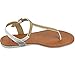 Alpine Swiss Womens Slingback T-Strap Gold Chain Accent Thong Sandals