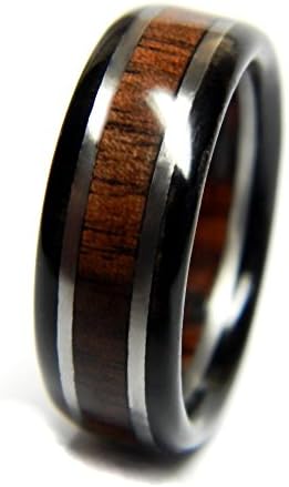 Style | Mens Jewelry by Saxon Woodworks | Ebony And Walnut Wood Mens Wood Ring | Wood Wedding Band