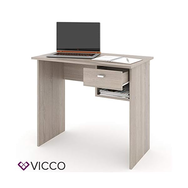Vicco Schreibtisch Colin, Arbeitstisch fÃ¼r das BÃ¼ro, Sonoma, 90 x 50 cm – Bild 8