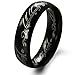 3 Pcs Feraco Cool Elvish Script Stainless Steel Ring for Men Laser Etched Finger Wedding Rings Band 6MM With Free Chain,Size 12