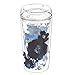 Cypress Home Bella Blue Double Wall Glass Travel Coffee Cup with Lid