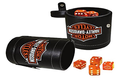 Harley-Davidson Bar & Shield Logo Dice Cup Game Set, Leatherette Cup 651