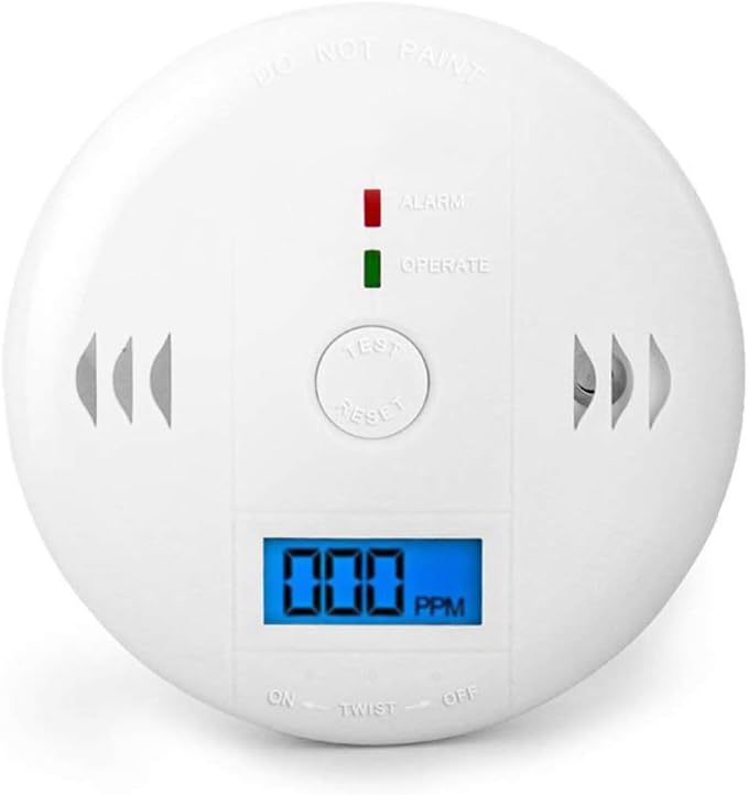 Carbon Monoxide Detector Alarm, GLBSUNION Digital Display Carbon Monoxide CO Alarm Beeps Warning for Basement Travel Home Office Kitchen Bedroom Living Room Hotel Garage, Comply with UL 2034, 1 Pack - - 