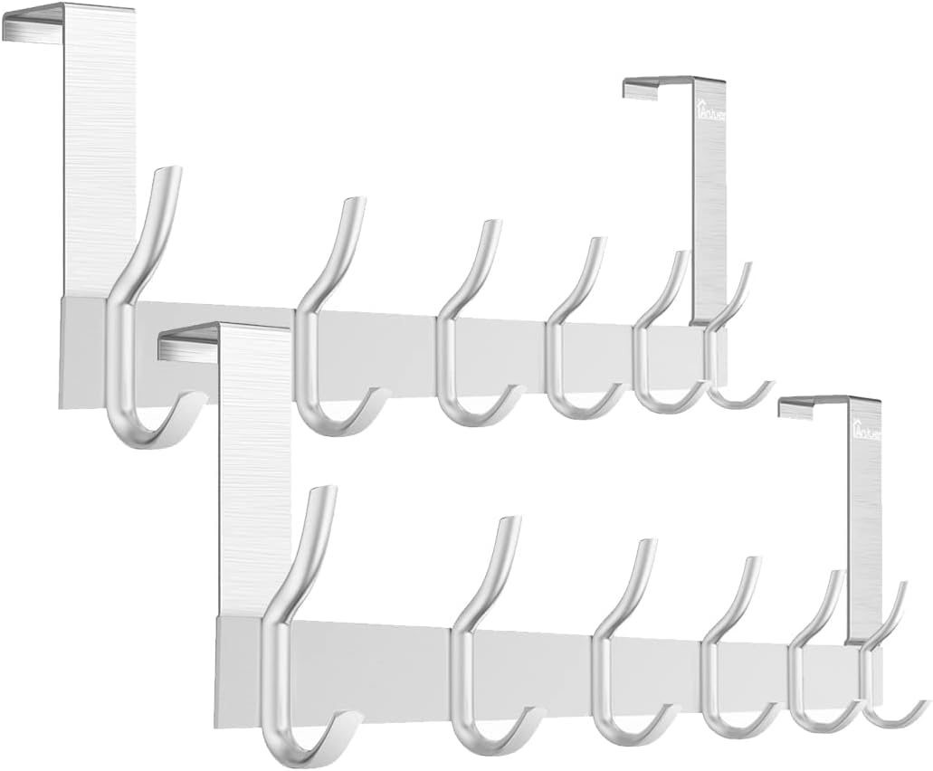 Anjuer Door Hooks, 6 Hooks, 20 kg Maximum Load Weight