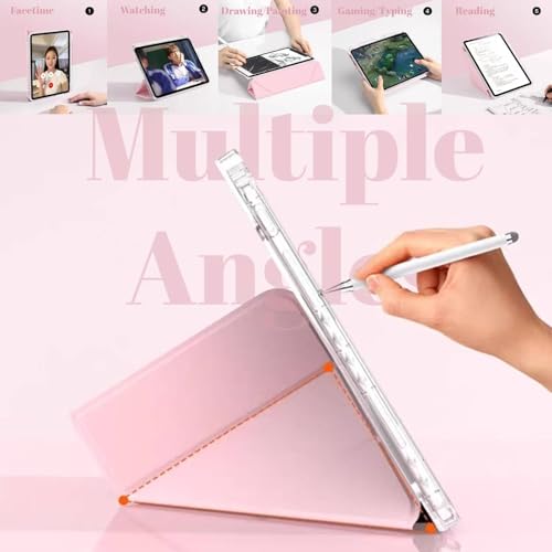 Vurtboly Case Compatible with iPad (A16) 11th Generation 11“2025/ 10th Generation 10.9" 2022 with Pencil Holder, 6-in-1 Y-Shaped Trifold Stand, Slim Acrylic Hard Shell Back Protective Cover