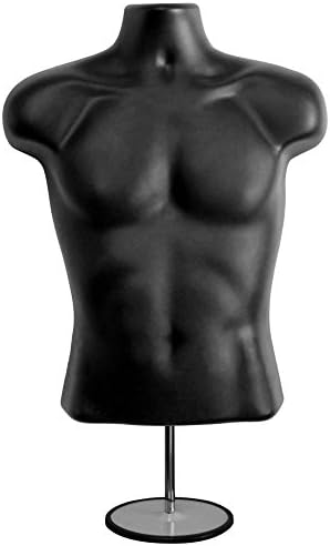 Torso Male W/Metal Base Body Mannequin Form 19" To 38" Height (Waist Long) For S-M Sizes
