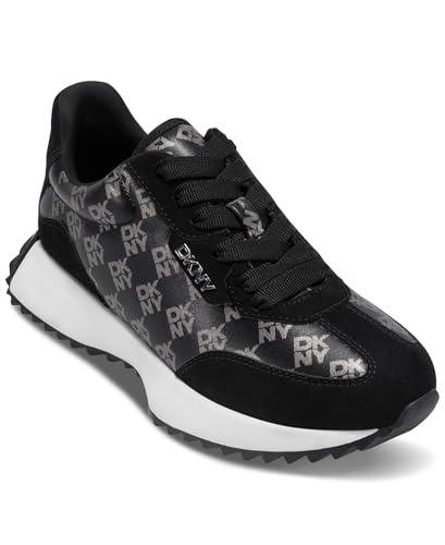 Femme Naples-Lace Up Sneakers Basket, Noir et Nickel, 36 EU