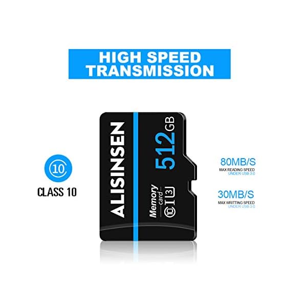 Micro-SD-Karte, 512 GB, TF-Karte, Klasse 10, High Speed, mit SD-Kartenadapter für Nintendo Switch – Bild 5