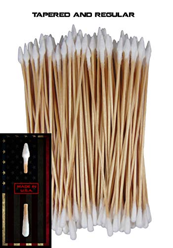 (Tapered and Regular Tip) Type-III 100pc Gun Cleaning 6 Inch American Made Cotton Swabs