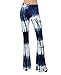 Zoozie LA Women's Bell Bottoms Flared Yoga Stretch Pants Tie Dye High Waist