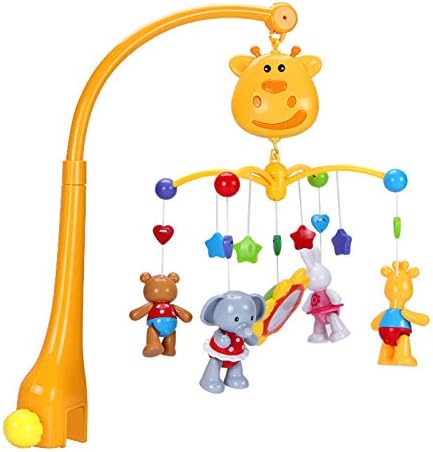 Baby Nursery Mobiles Crib Toys - INvench Safety Animal Bed Bell Toys with Music Sound Rotation for Infant Toddler