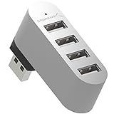 Sabrent Premium 4 Port Aluminum Mini USB 2.0 Hub [90&deg;/180&deg; Degree Rotatable] (HB-UMMC)