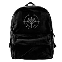 MIJUGGH Canvas Backpack Legend of Zelda Breath of The Wild Sheikah Eye White Rucksack Gym Hiking Laptop Shoulder Bag Daypack for Men Women