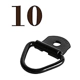 10 V-Ring Tie Down Anchors | 2" Diameter Steel Bolt-on D-Rings for Cargo on Trucks, Pickups, Trailers | Flush Mount TieDown Anchor, Replacement for D-Ring Tie-Down w/Plastic Pan Fitting B016YJY7L8