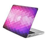 Unik Case Gradient Ombre Triangular Galore Light Beam Purple Graphic Ultra Slim Rubberized Hard Case Cover for Macbook Pro 13