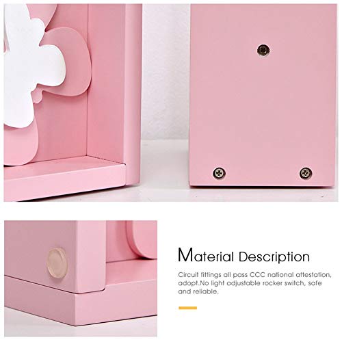 MAGO Cute Butterfly Shape Bookend Shelf for Home Office Library School Study Decoration Gift,Wooden,Pink