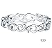 BORUO 925 Sterling Silver Ring Celtic Knot Heart High Polish Tarnish Resistant Eternity Wedding Band Stackable Ring