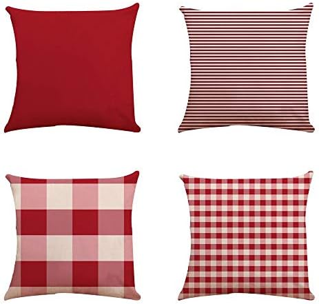 4-Pack Hello Spring Easter Throw Pillow Cover Vintage Bicycle Flower Cushion Case 18 x 18 Inch for Home Sofa Decorative
