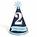 Two Much Fun - Boy - 2nd Birthday - Cone Party Hats - 8 Count