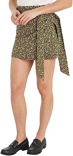 Tommy Hilfiger Damen Rock Feather Print Minirock, Mehrfarbig (Feather Print/ Putting Green), 36